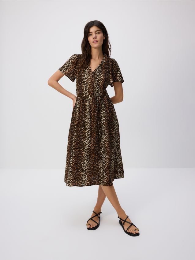 Robe midi imprimée en viscose - RESERVED
