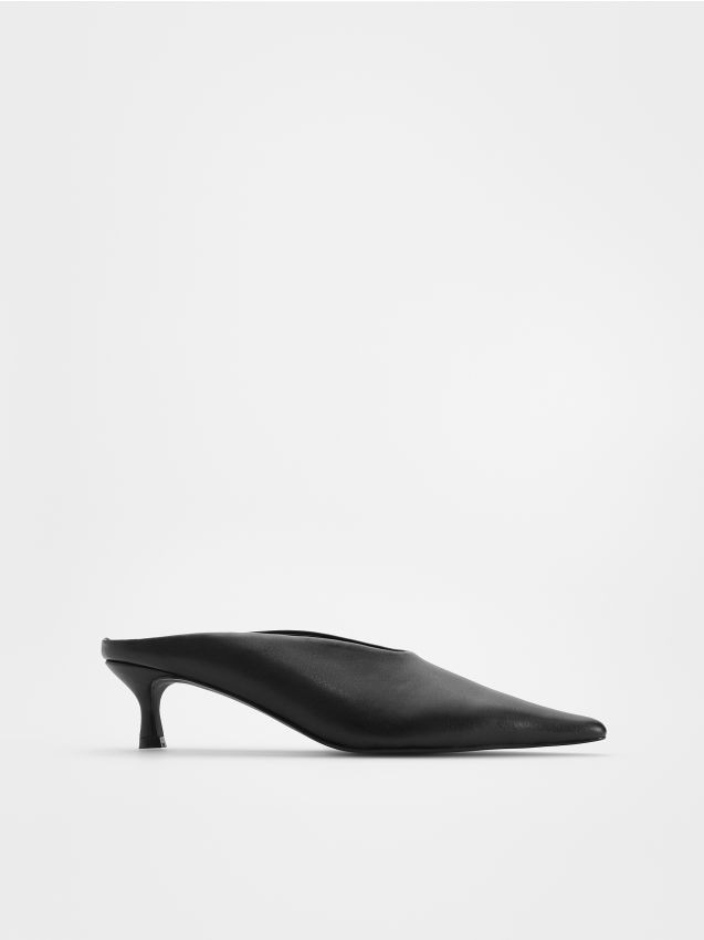 Heeled leather mules - RESERVED