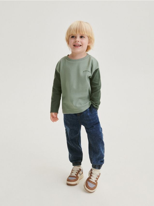 Reserved - blugi jogger elastici - bleumarin
