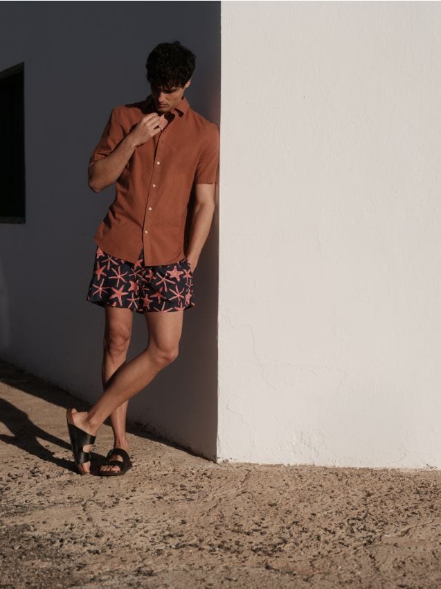 Regular fit linen rich shirt - RESERVED