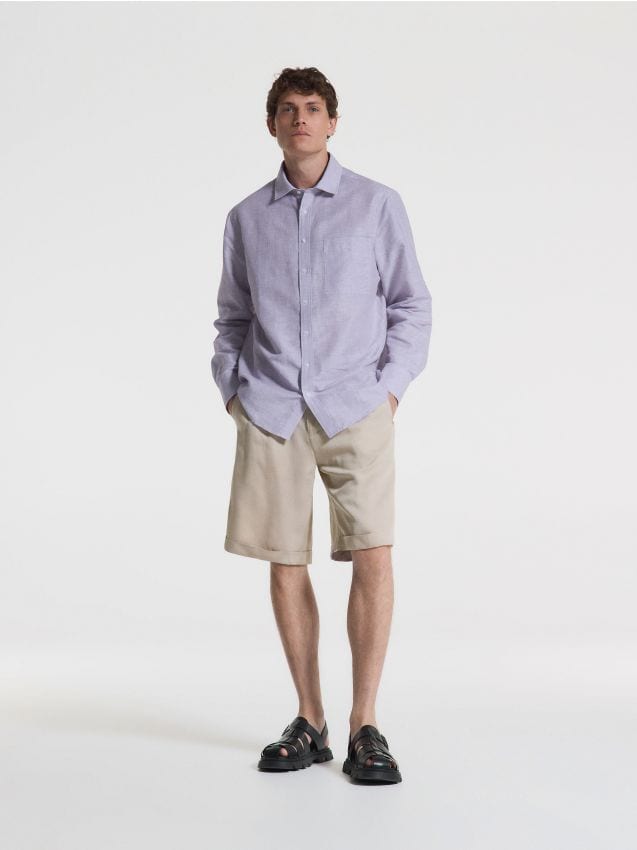 Slim fit pleated shorts - RESERVED