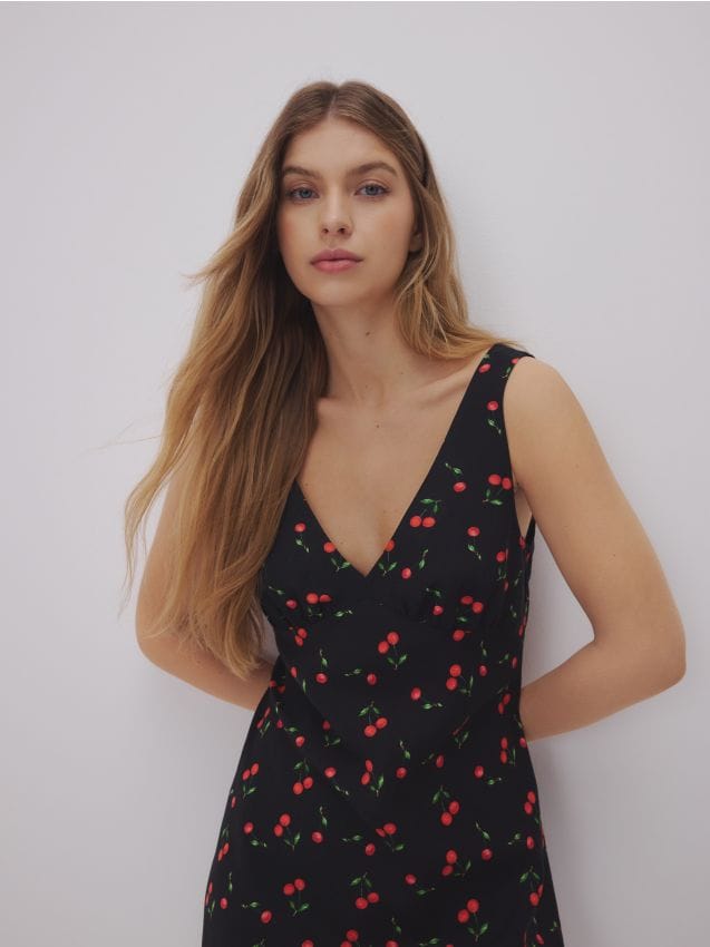 Viscose blend mini dress - RESERVED