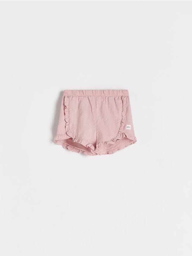Reserved - pantaloni scurți cu volănașe - roz