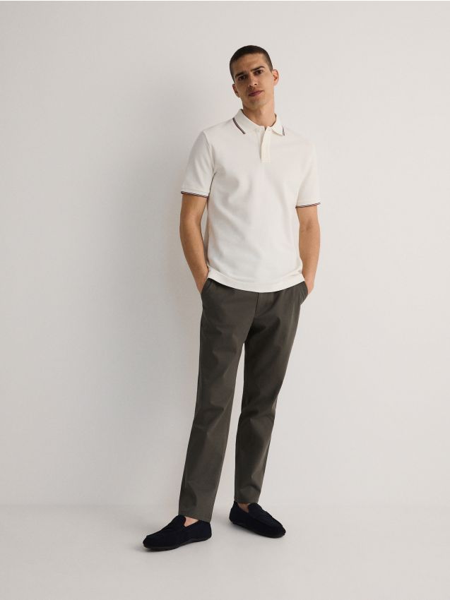 Reserved - pantaloni chino slim - verde-deschis