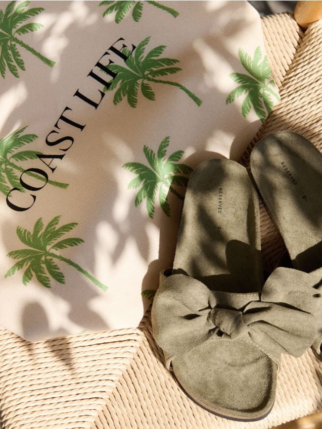 Slider sandals with bow detail - RESERVED