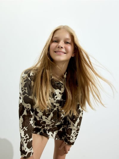 Short animal print jacket