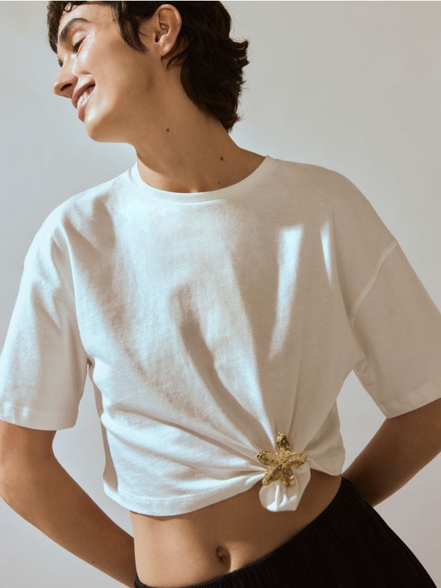 T-shirt com detalhe decorativo - RESERVED