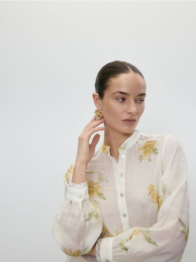 Bluse aus Lyocell-Mix