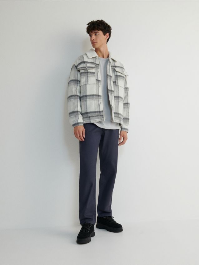 Reserved - Pantaloni chino regular fit - bleumarin
