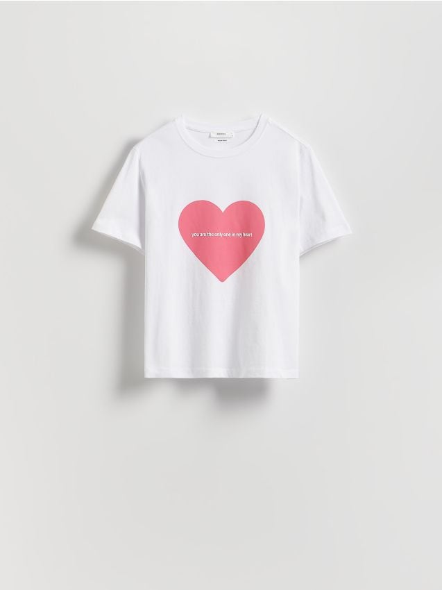 Cotton T-shirt with print - RESERVED