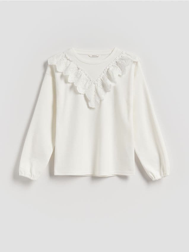 Cotton blouse with flounce - RESERVED