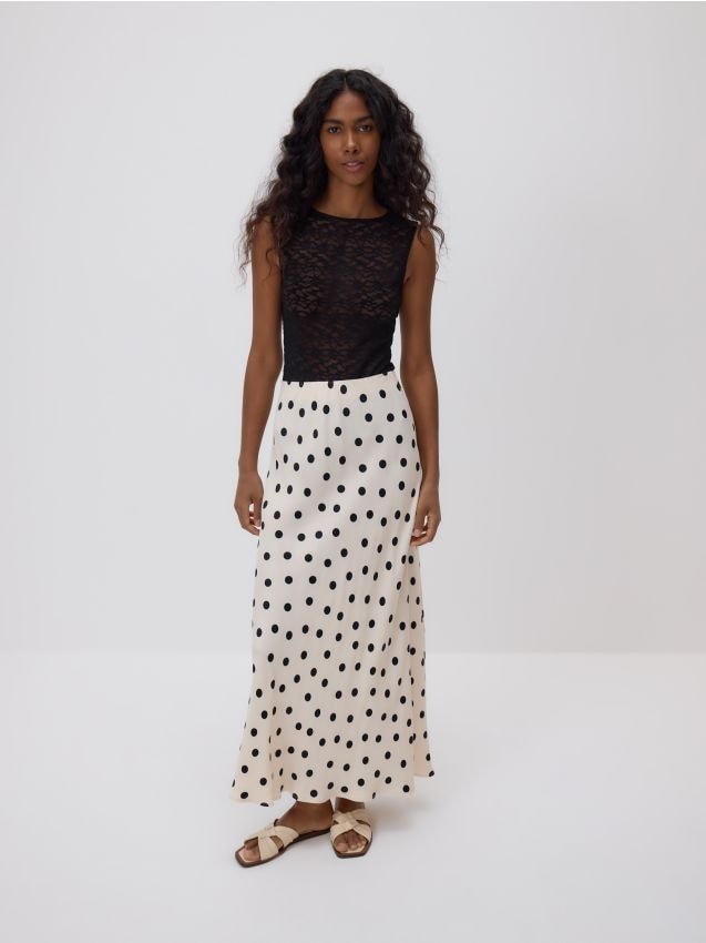 Polka dot maxi skirt - RESERVED