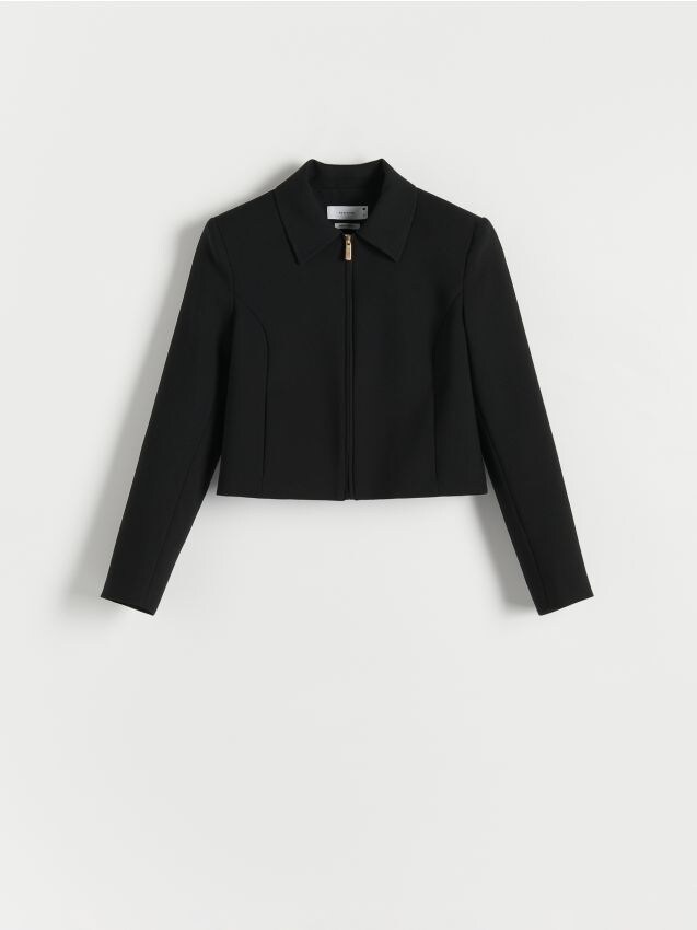 Cropped jacket with collar - RESERVED