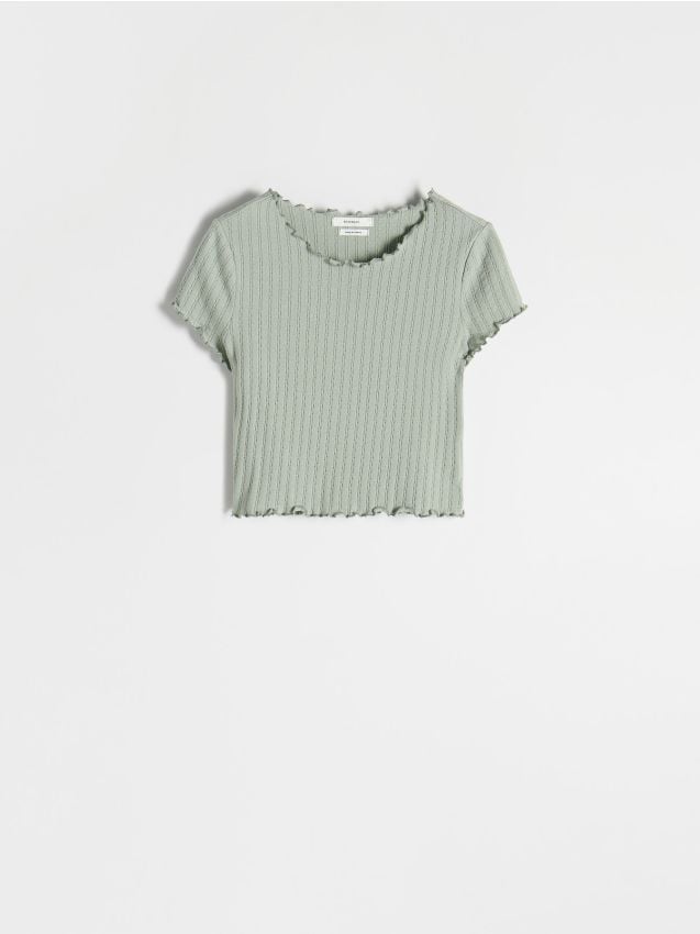 Reserved - Tricou din bumbac - verde-deschis