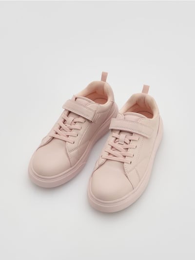 Faux leather sneakers