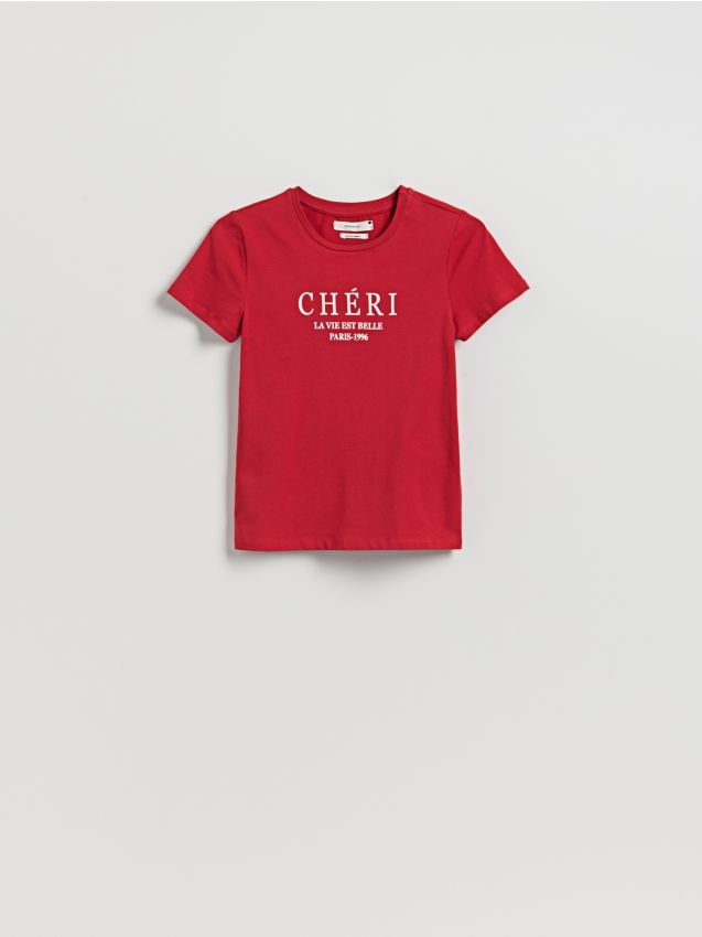 T-shirt i regular fit med print - RESERVED