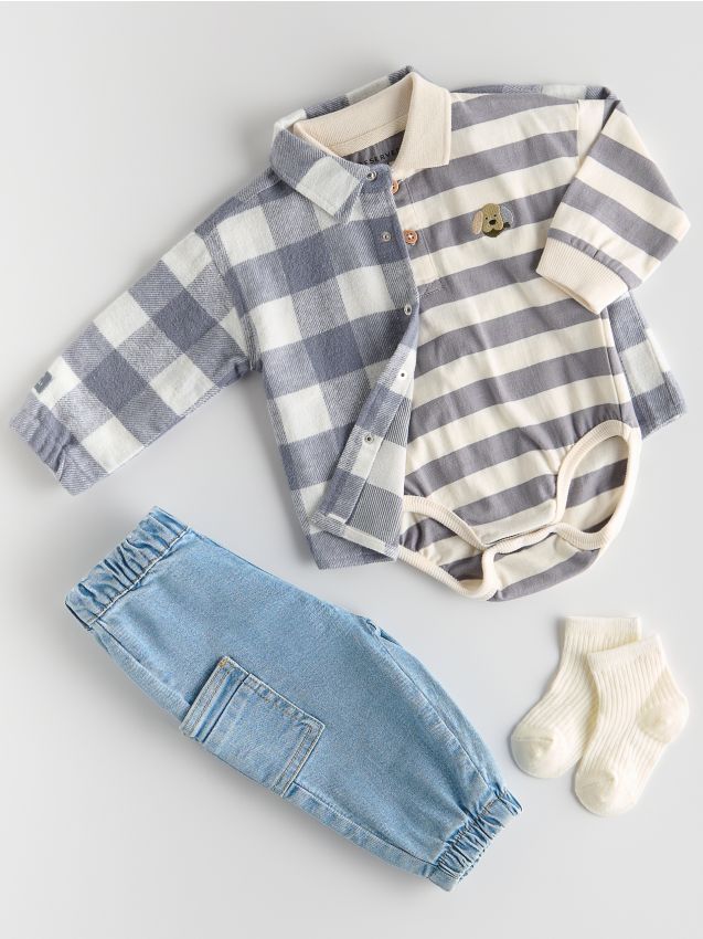 Cotton polo bodysuit - RESERVED
