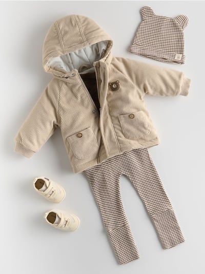 Corduroy jacket with hood