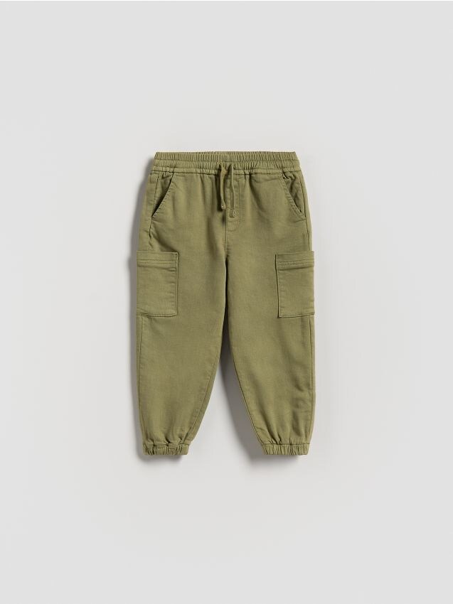 Reserved - Pantaloni jogger cargo, elastici - verde