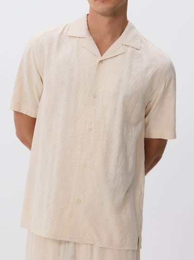 Camicia regular fit in tessuto strutturato