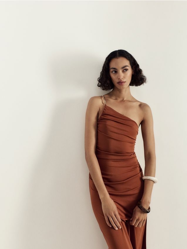 Reserved - rochie midi - arămiu