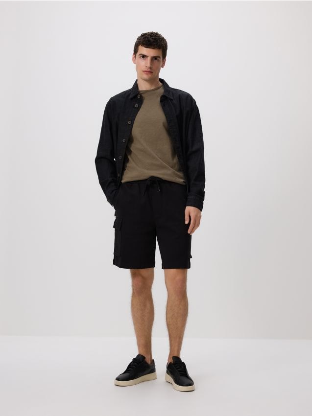 Cotton rich cargo shorts - RESERVED