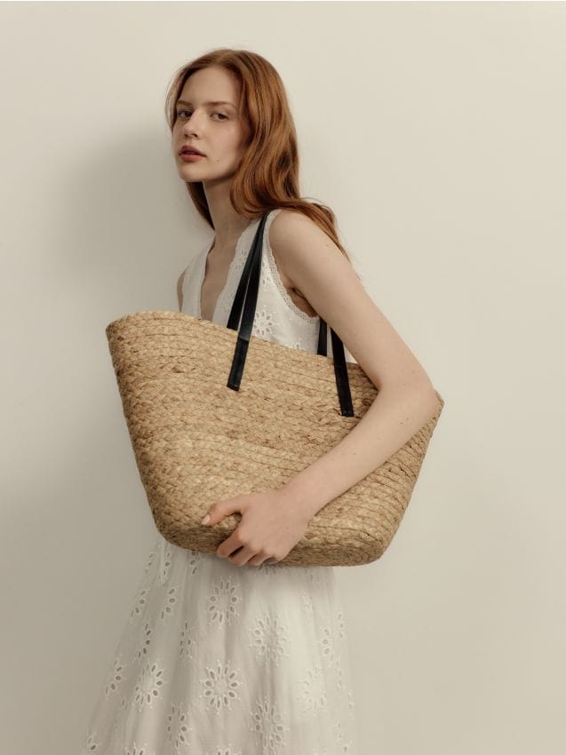 Woven basket bag - RESERVED