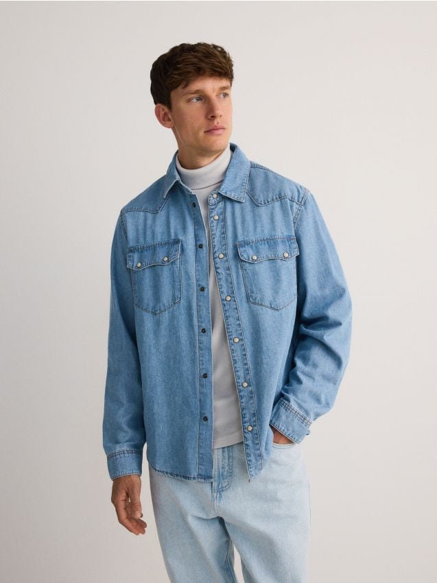 Reserved - Cămașă din denim regular fit - albastru