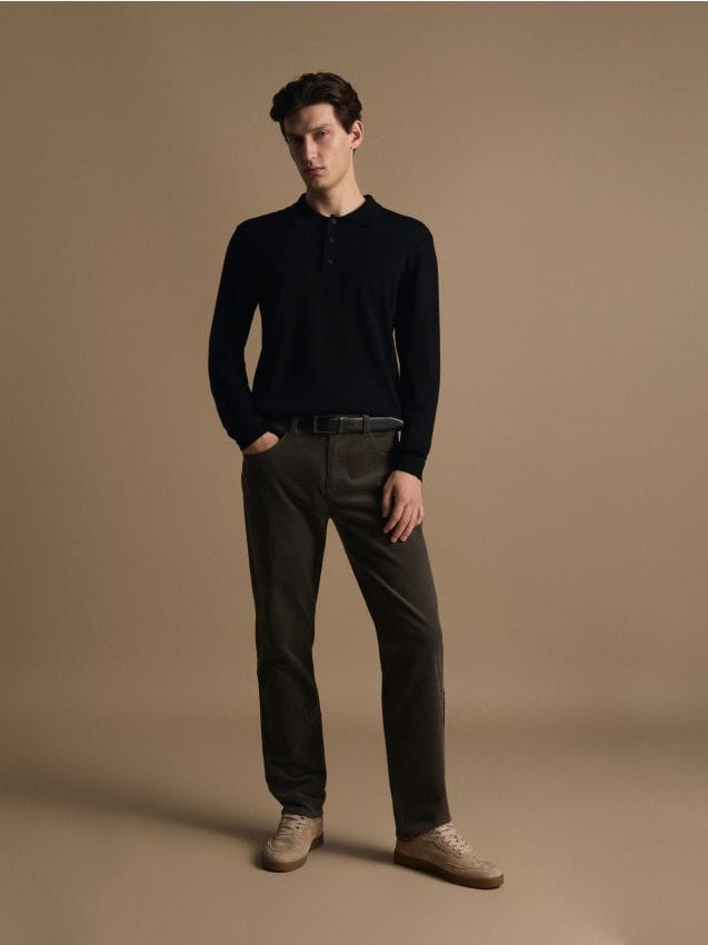 Pull polo en laine mérinos - RESERVED