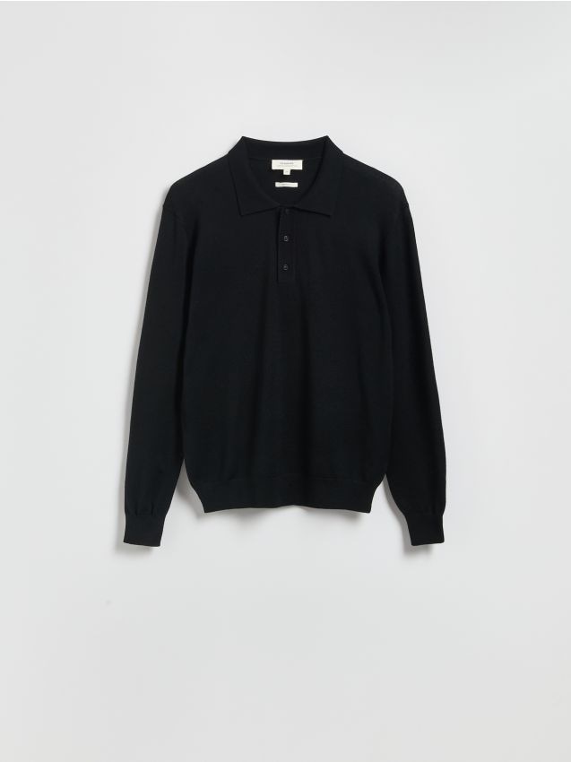 Merino wool polo sweater - RESERVED