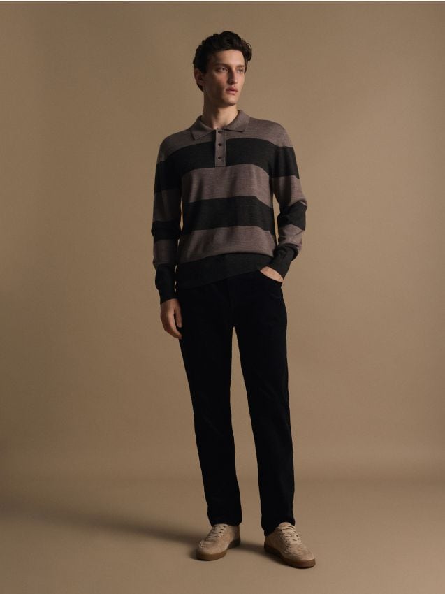 Merino wool polo sweater - RESERVED