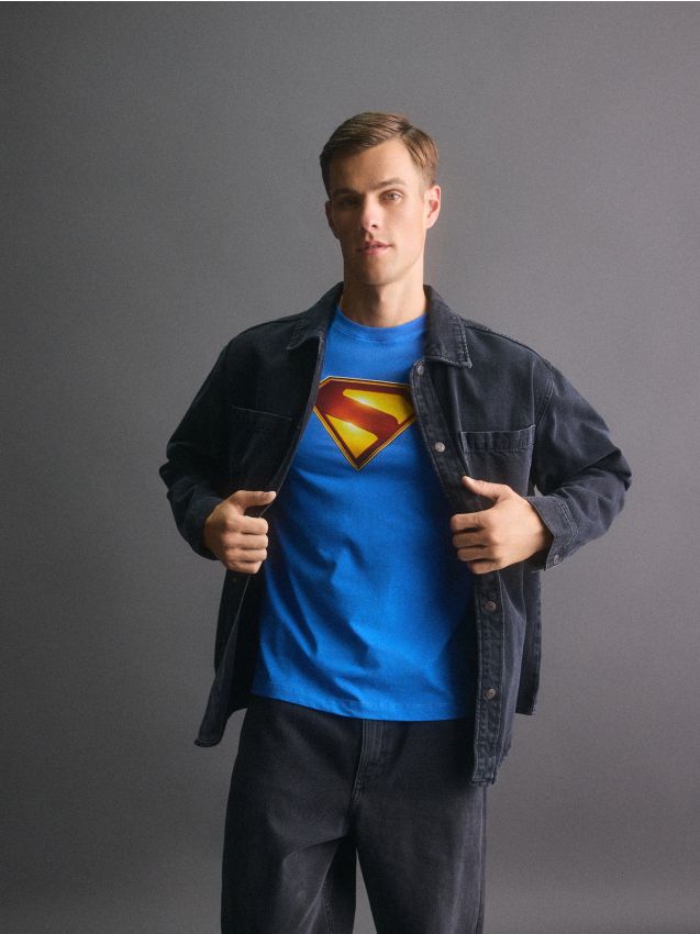Camiseta de algodão regular fit SUPERMAN™ - RESERVED
