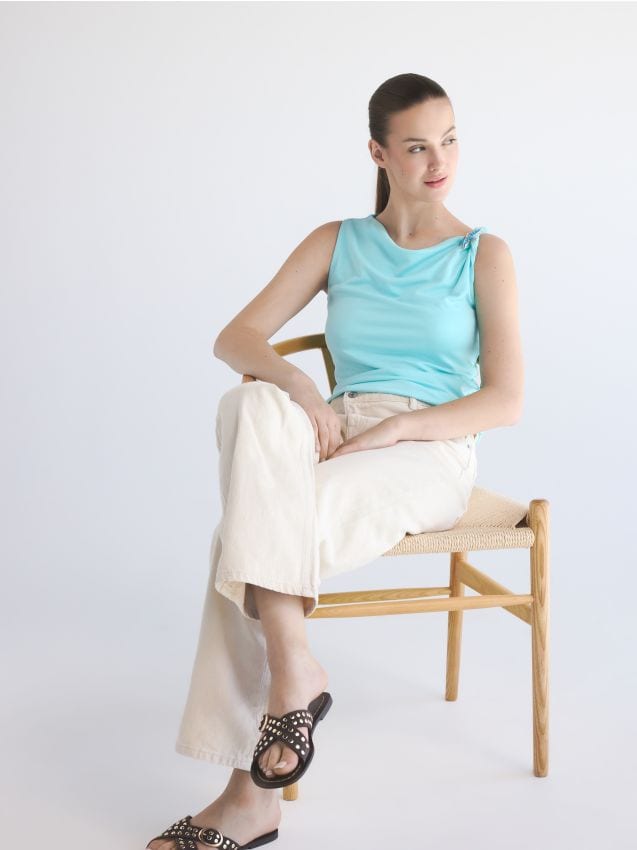 Blouse with decorative appliqué - RESERVED