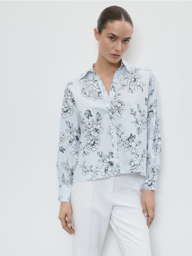 Cotton floral print shirt - RESERVED