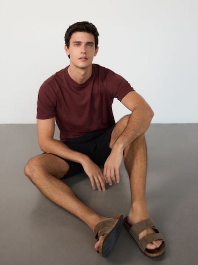 T-shirt regular fit z lnem