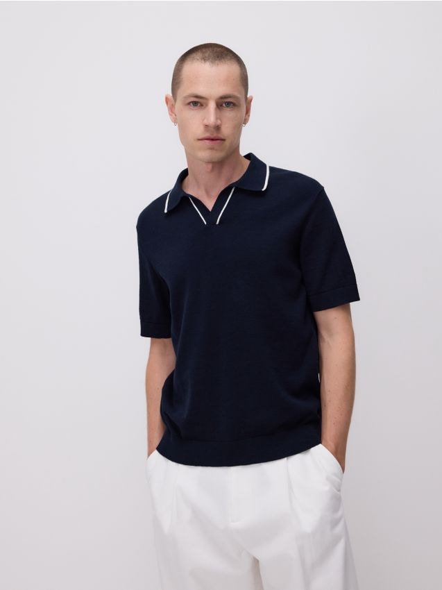 Polo avec mélange de lin - RESERVED