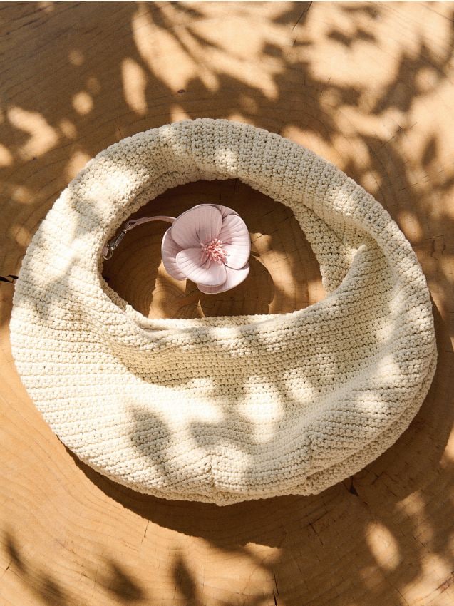 Crocheted bag with pendant - RESERVED
