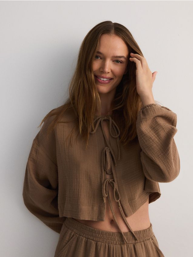 Blouse with tie detail - RESERVED