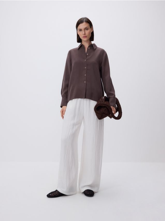 Plain shirt in modal - RESERVED