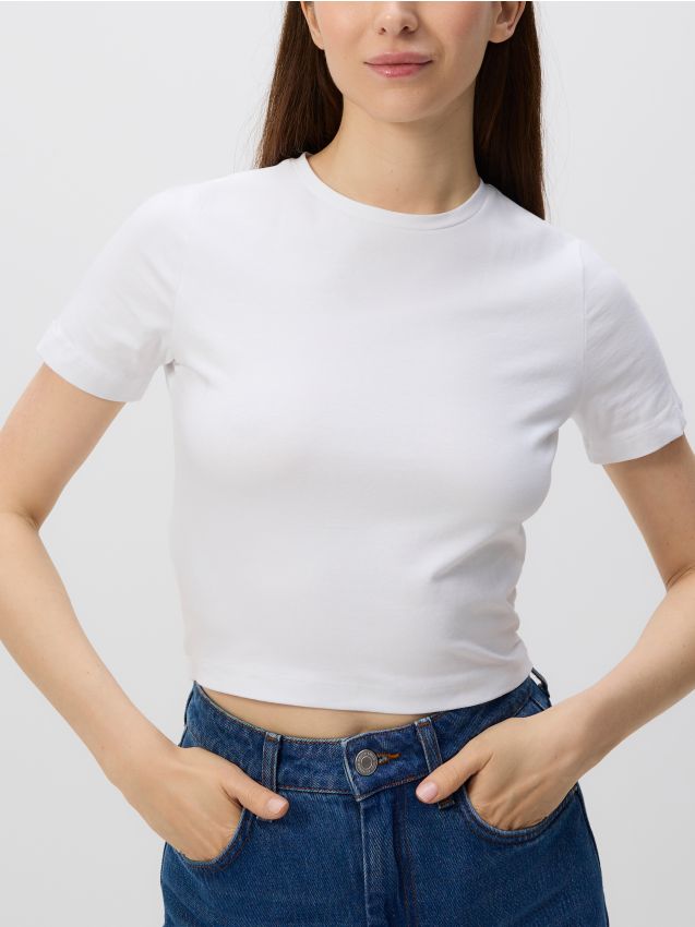 Crop top met hoog katoengehalte - RESERVED