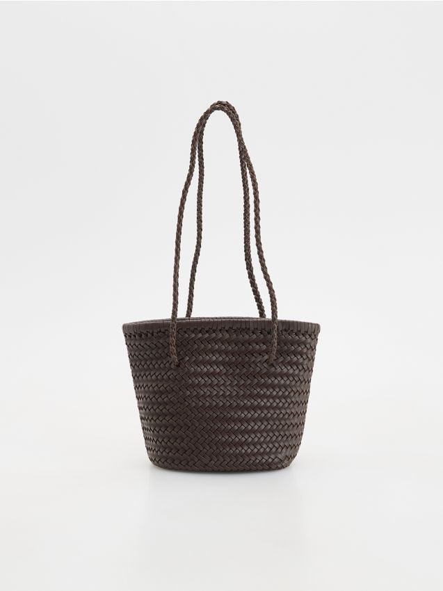 Woven basket bag - RESERVED