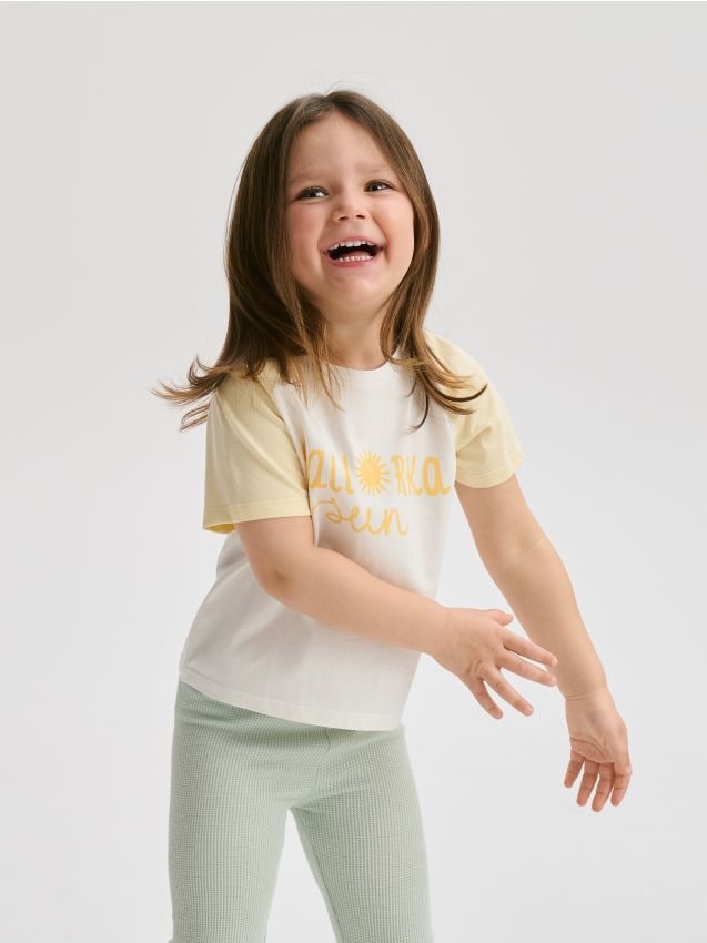 Reserved - Tricou cu imprimeu - galben-deschis