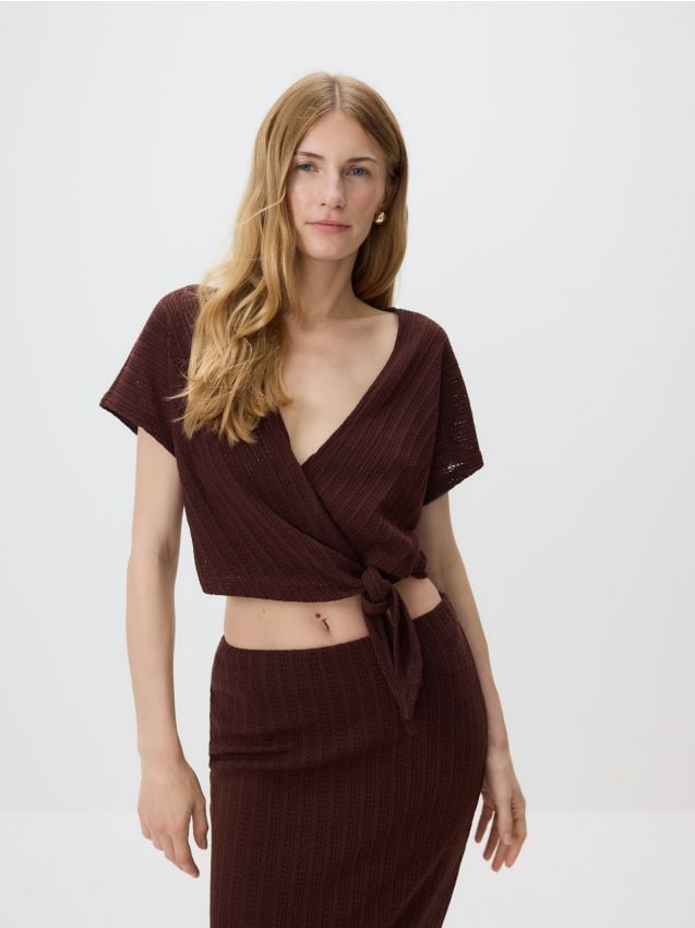 Blouse with tie details - RESERVED