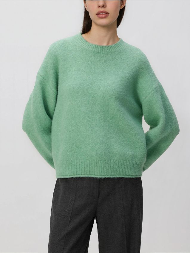 Reserved - Pulover cu adaos de lână - turcoaz-pal