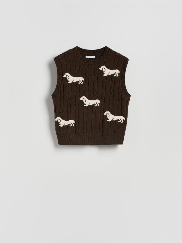 Strickweste mit Jacquardmuster - RESERVED
