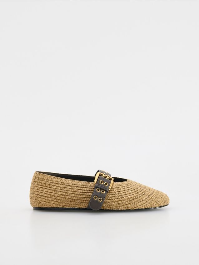 Woven ballet flats with a strap - RESERVED
