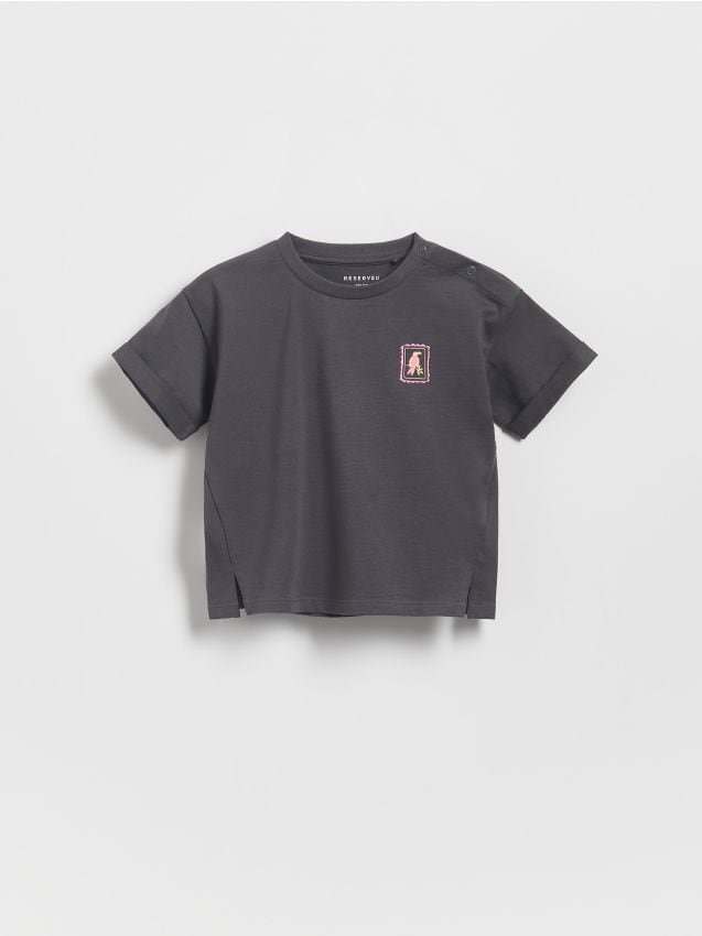 T-shirt en coton avec broderie - RESERVED