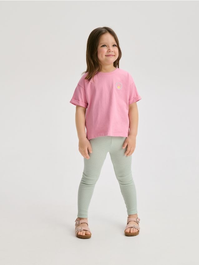 Cotton rich T-shirt with embroidery detail - RESERVED