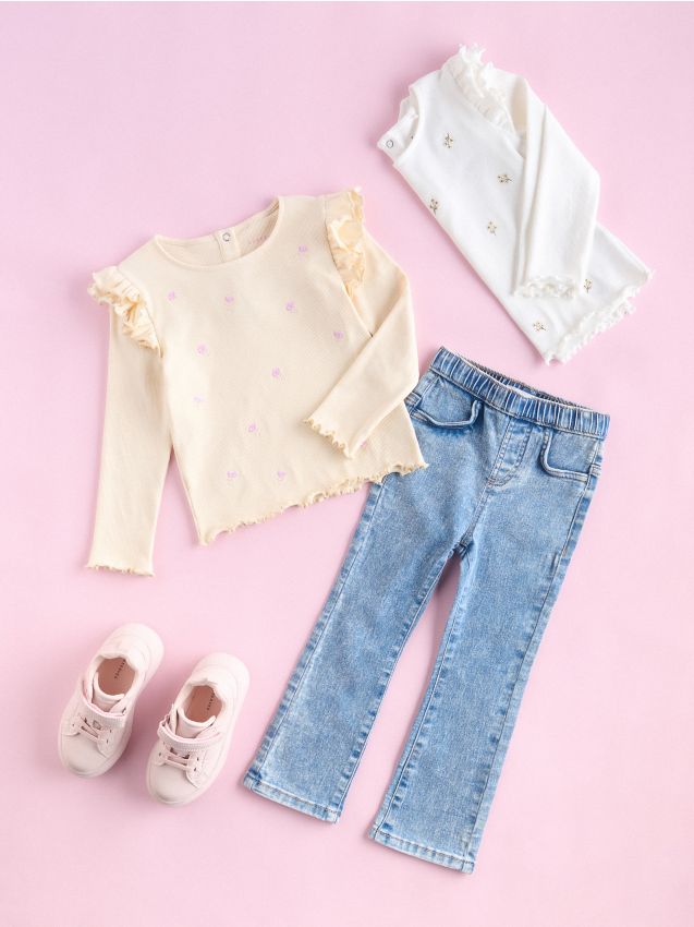 Rib knit blouse with embroidery detailing - RESERVED