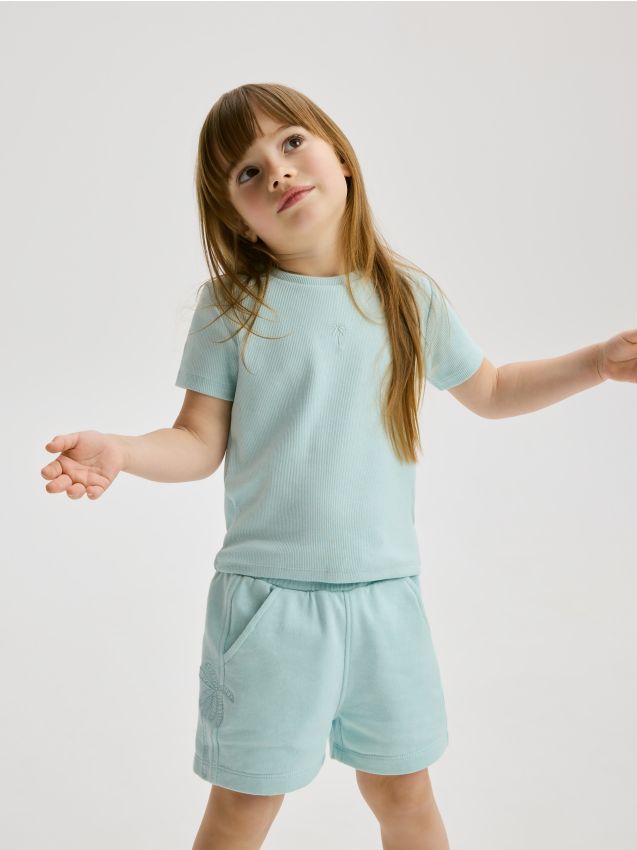 Reserved - GIRLS` T-SHIRT - albastru-pal